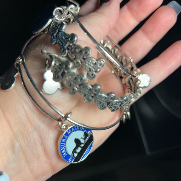set of three Disney Alex and Ani, Pixar, silver bracelets, Mickey wrap around. - Picture 10 of 14